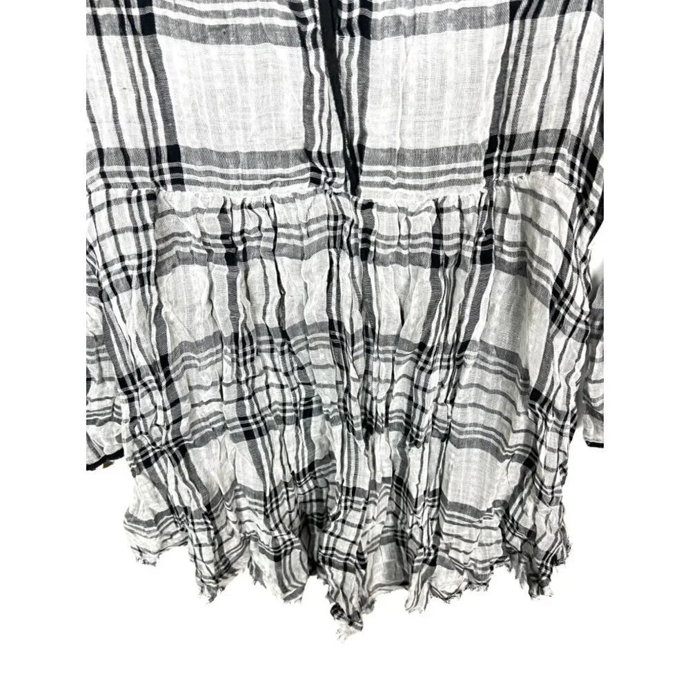 Free people‎ checkered tunic with pockets NWT